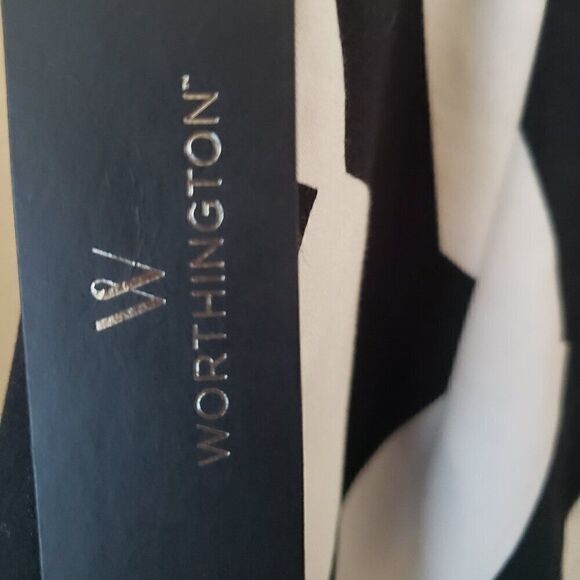 🌸New Worthington Ground Stroke Black & White Diagonal Striped Midi Skirt - Picture 5 of 5